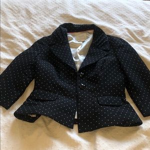 Black with white polka dots blazer